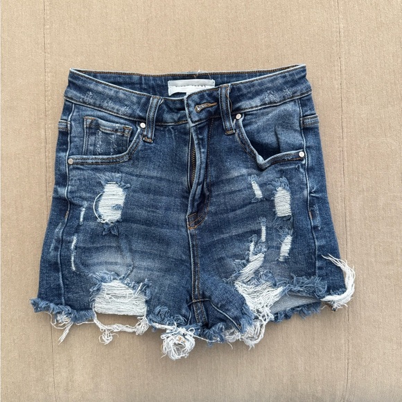 Risen Jeans Pants - Risen distressed Denim Women Shorts